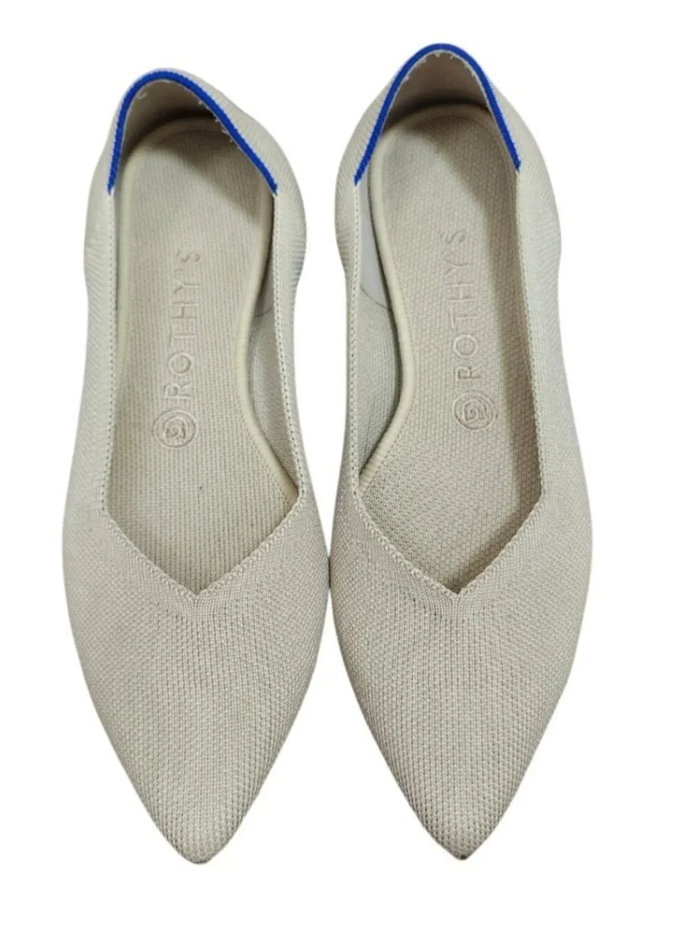 Rothy’s The Point Beige Knit Ballet Flats Women’s US 9 EU 40 Washable Shoes